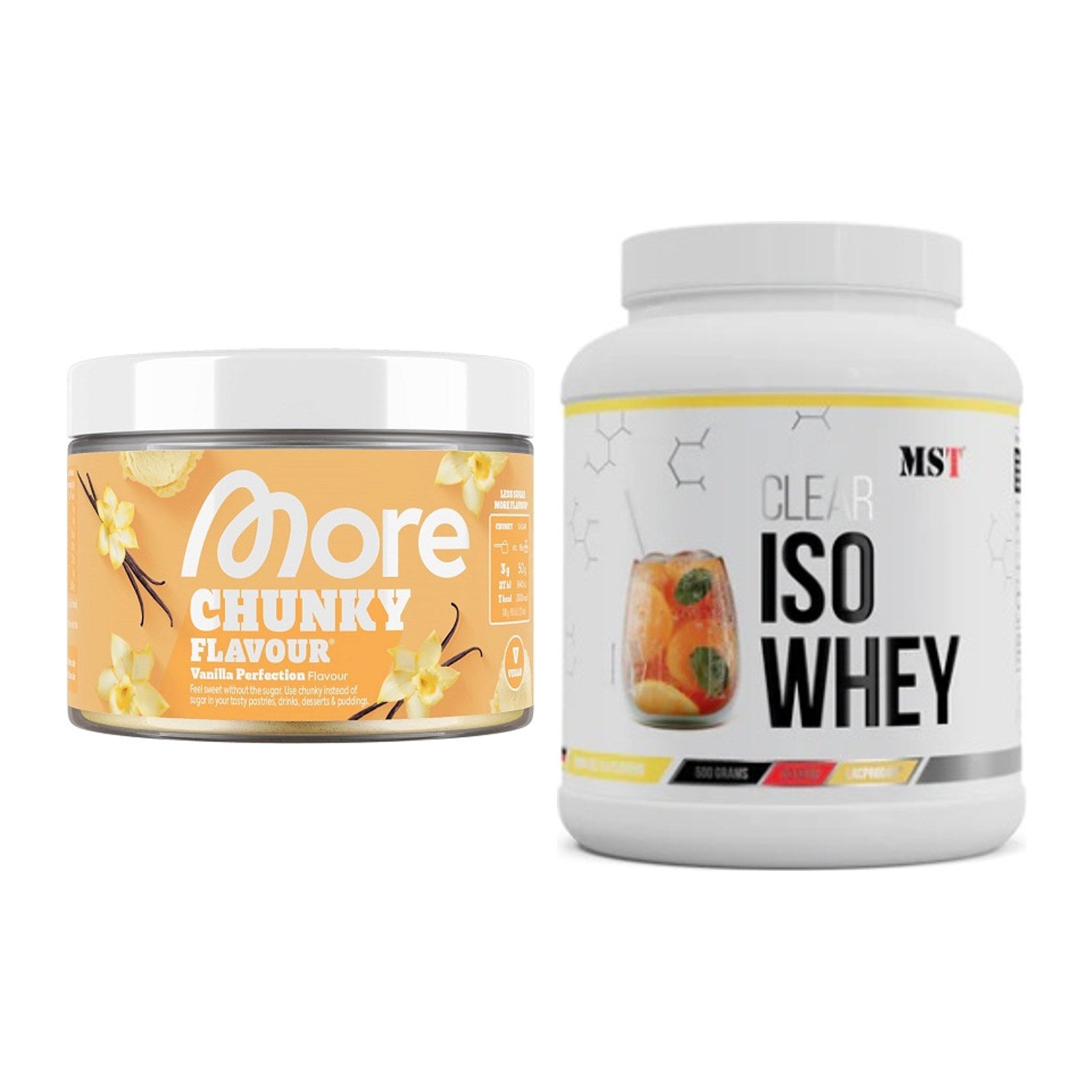 Diät-Duo: More Nutrition Chunky Flavour + MST Iso Clear – alle enthaltenen Artikel