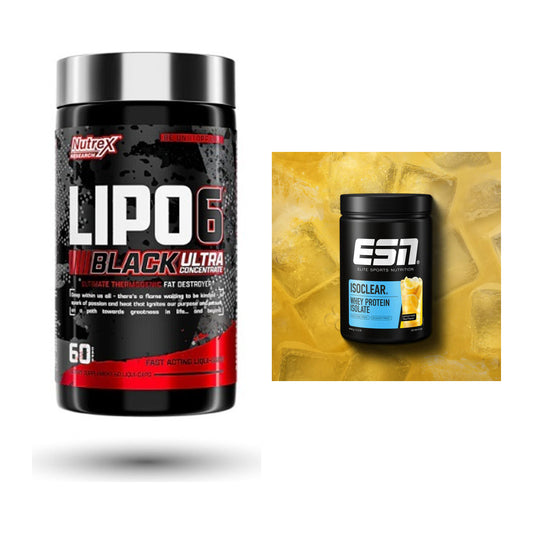 Diät-Duo: Nutrex Lipo 6 black Ultra + ESN ISOCLEAR Whey Isolate – alle enthaltenen Artikel