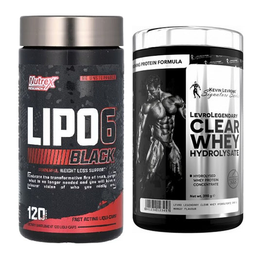 Diät-Duo: Nutrex Lipo 6 black 120 liquid + Kevin Levrone Clear Whey – alle enthaltenen Artikel