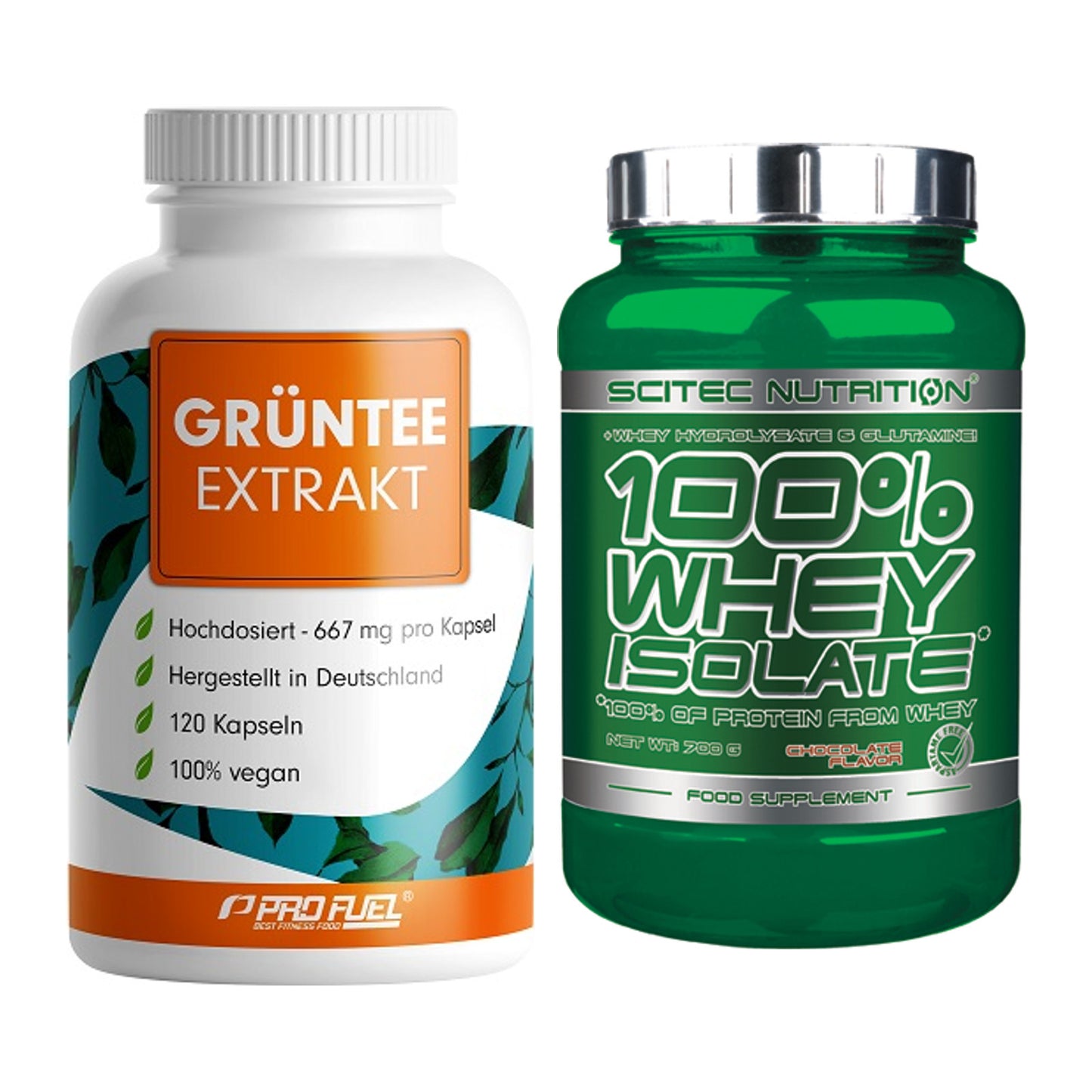 Diät-Duo: ProFuel Grüntee Extrakt + Scitec Whey Isolate – alle enthaltenen Artikel