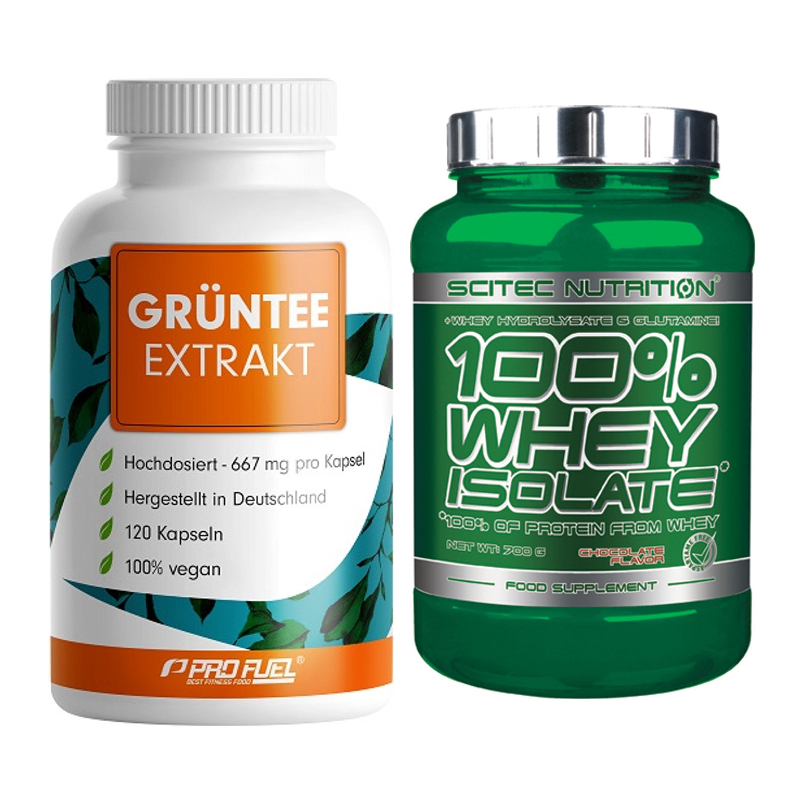 Diät-Duo: ProFuel Grüntee Extrakt + Scitec Whey Isolate – alle enthaltenen Artikel