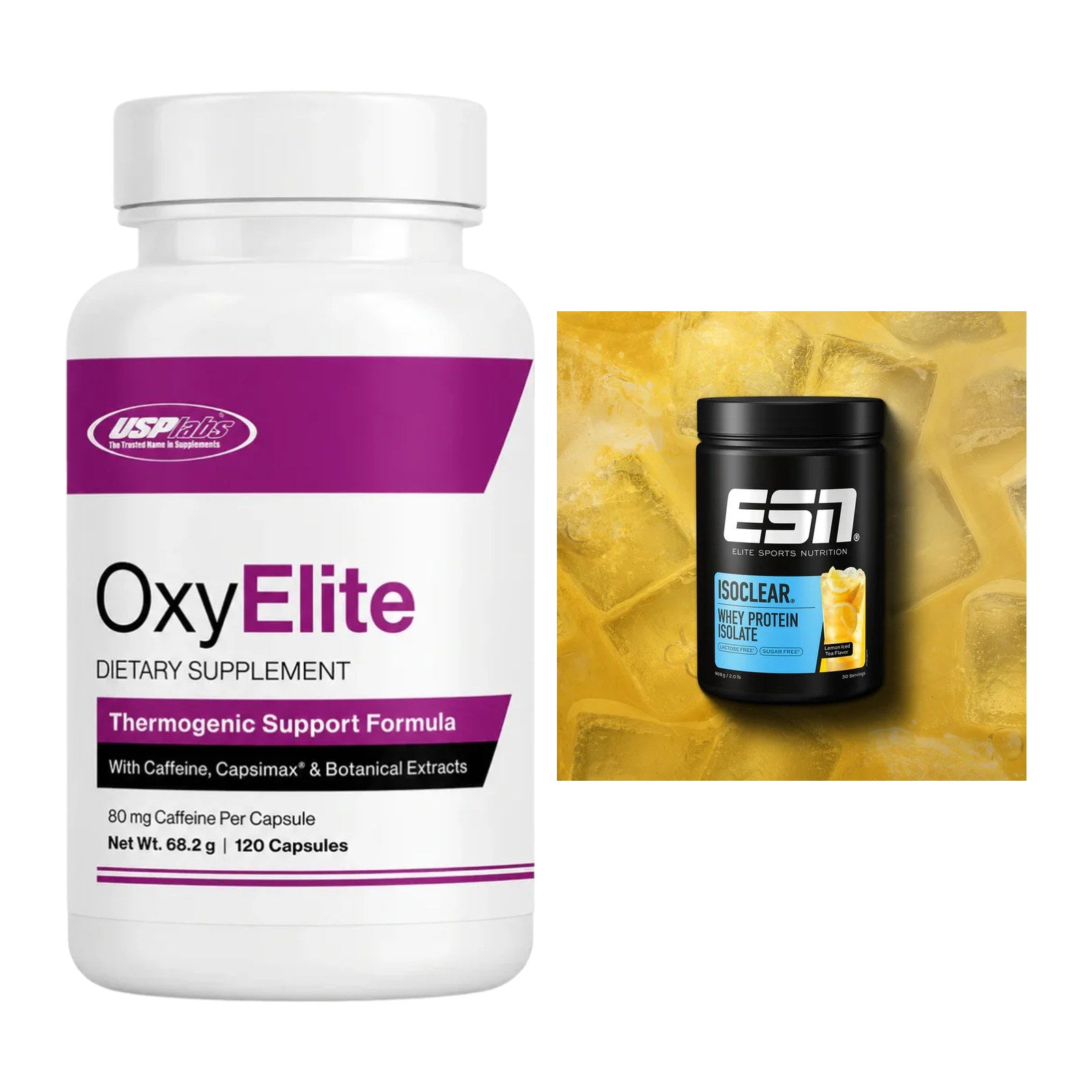 Diät-Duo: USP Labs OxyElite Pro + ESN ISOCLEAR Whey Isolate – alle enthaltenen Artikel