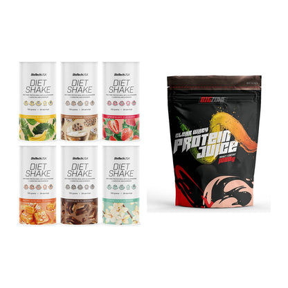 Diät-Duo: BioTech Diet Shake + Big Zone Clear Whey Protein Juice – alle enthaltenen Artikel