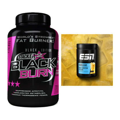 Diät-Duo: Stacker2 Black Burn Fatburner + ESN ISOCLEAR Whey Isolate – alle enthaltenen Artikel