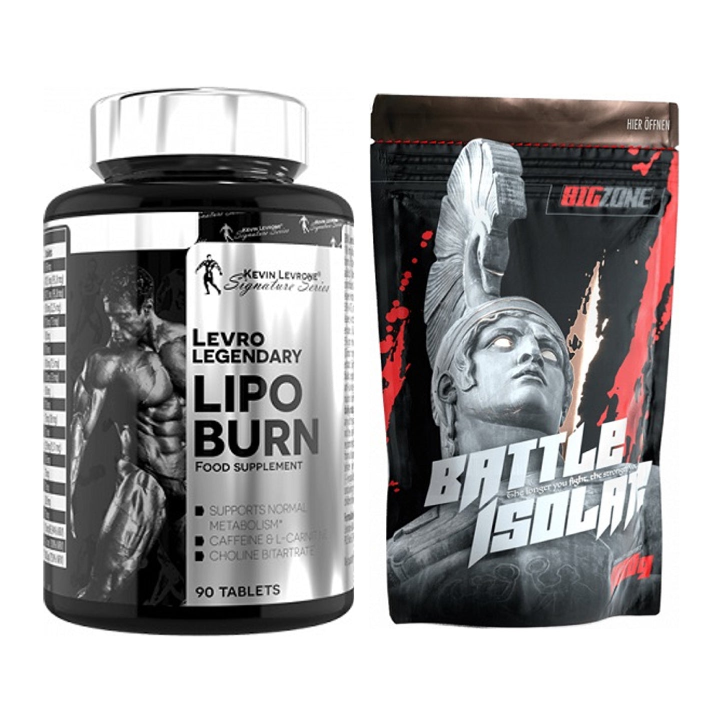 Diät-Duo: Kevin Levrone Lipo Burn + Big Zone Battle Isolate – alle enthaltenen Artikel