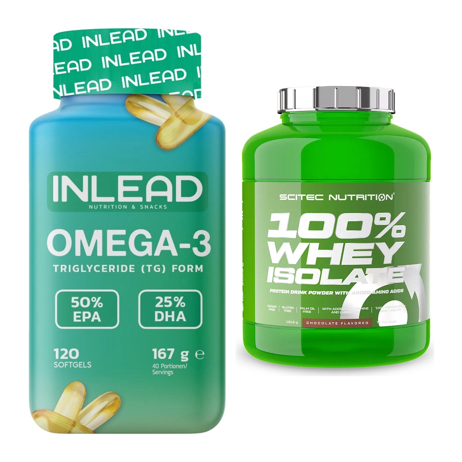 Diät-Duo: INLEAD Omega-3 + Scitec Whey Isolate – alle enthaltenen Artikel