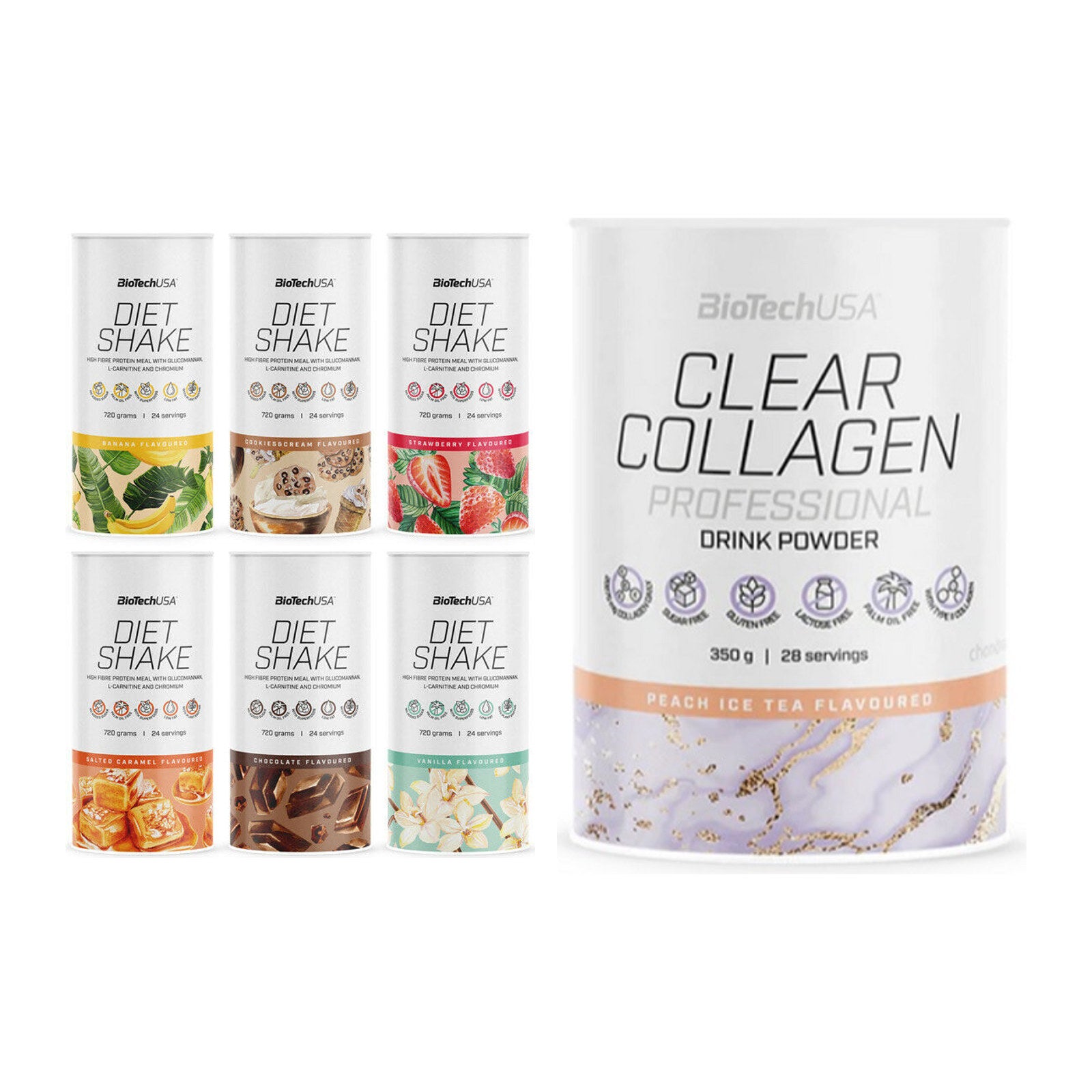 Diät-Duo: BioTech Diet Shake + BioTech Clear Collagen – alle enthaltenen Artikel