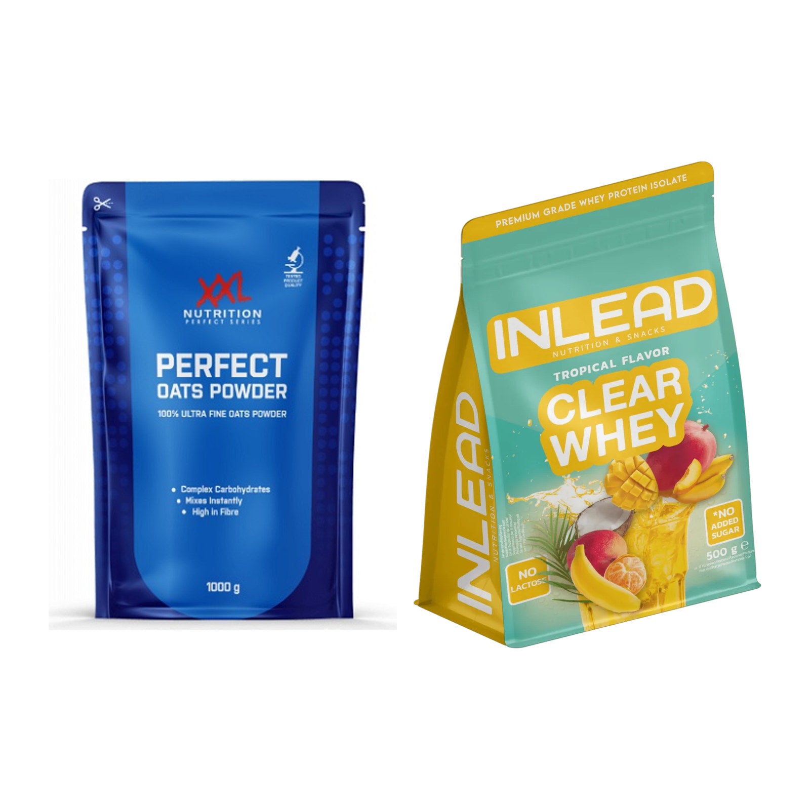 Diät-Duo: XXL Nutrition Perfect Oats + INLEAD Clear Whey Isolate – alle enthaltenen Artikel