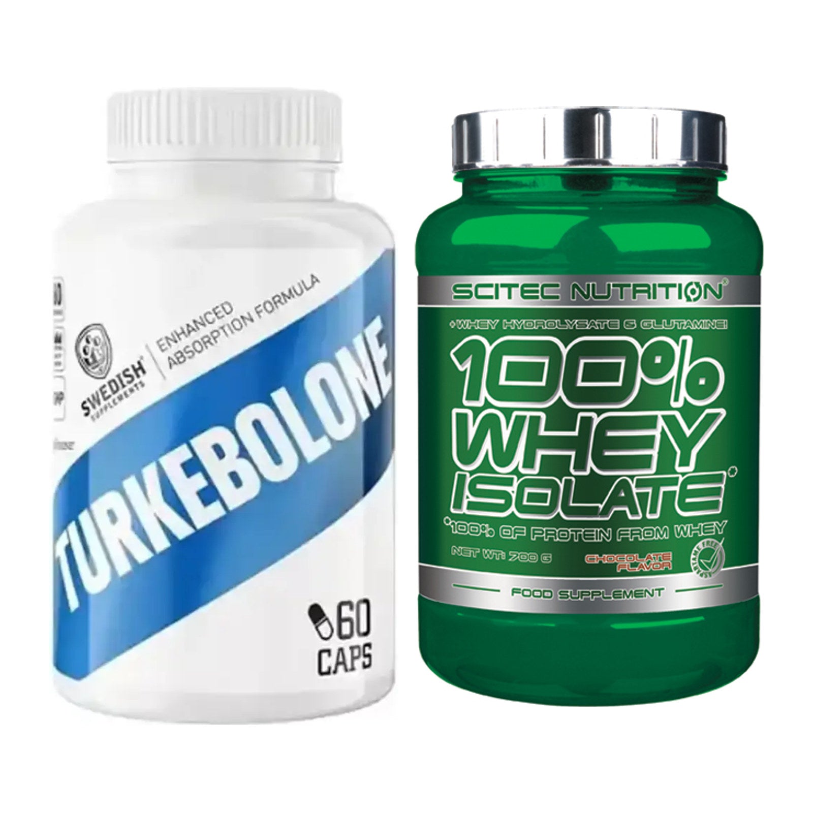 Diät-Duo: Swedish Supplements Turkebolone + Scitec Whey Isolate – alle enthaltenen Artikel