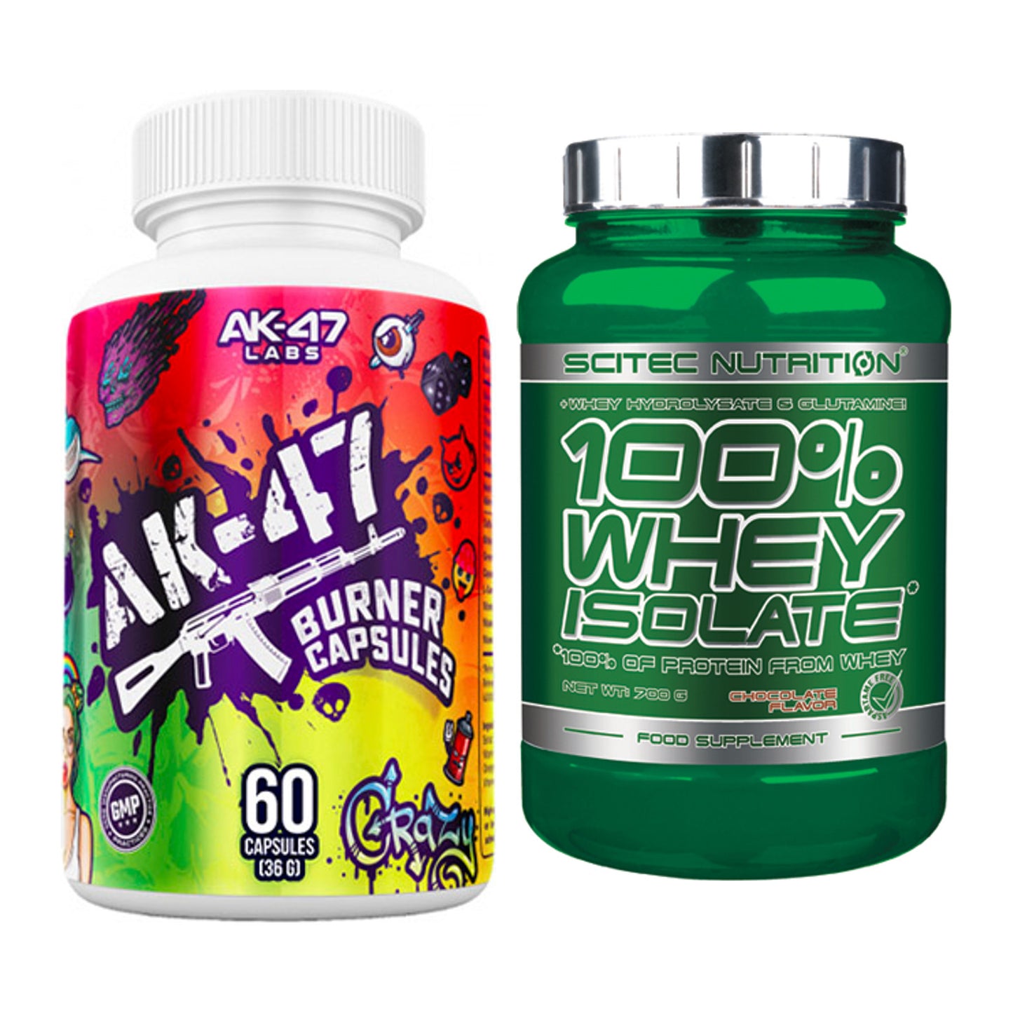 Diät-Duo: AK47 Labs Fatburner + Scitec Whey Isolate – alle enthaltenen Artikel