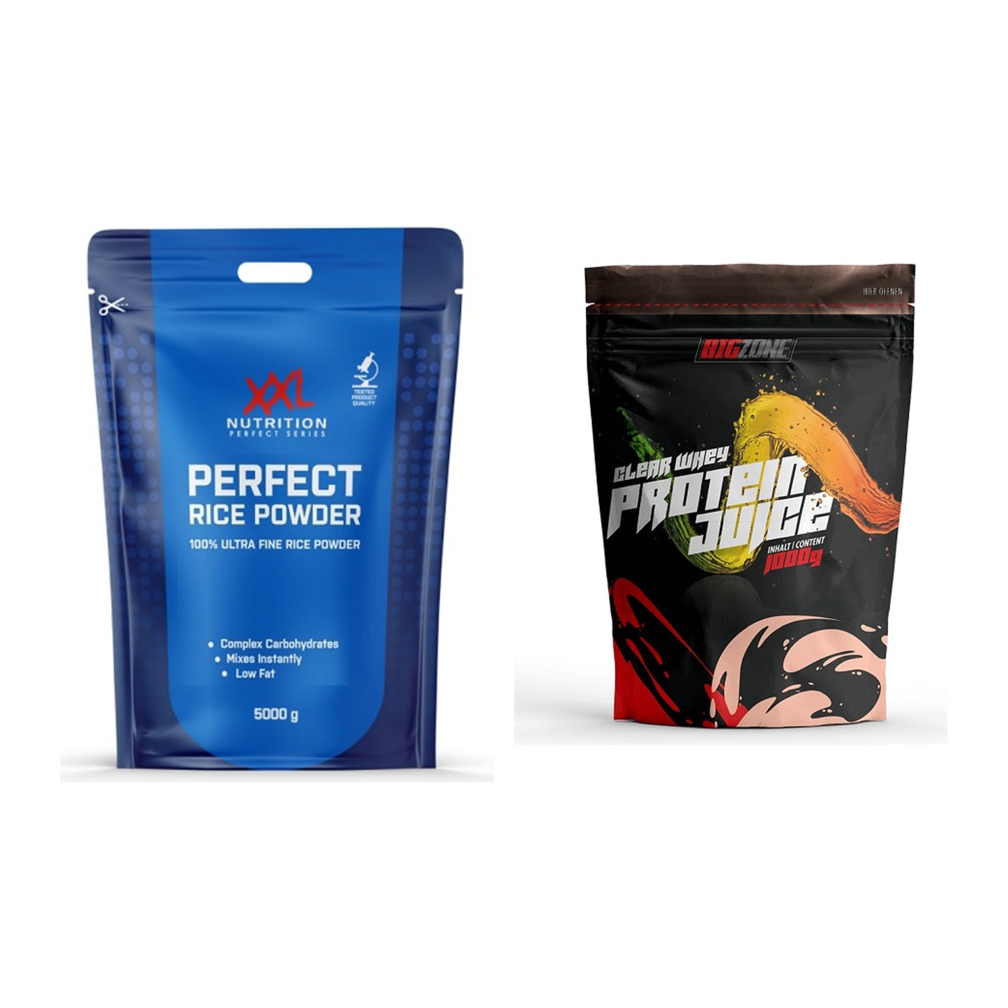 Diät-Duo: XXL Nutrition Perfect Rice + Big Zone Clear Whey Protein – alle enthaltenen Artikel