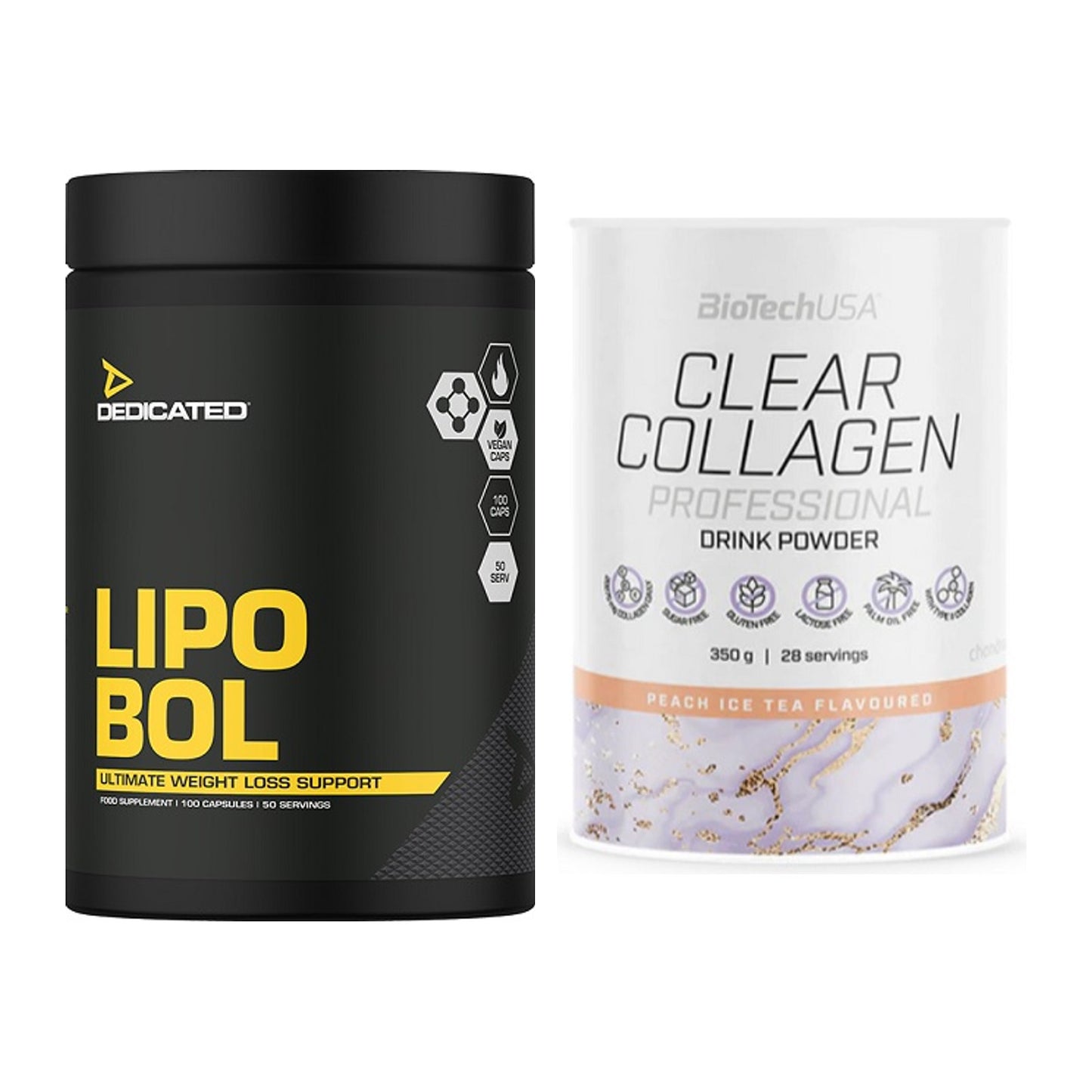 Diät-Duo: Dedicated Lipo-Bol + BioTech Clear Collagen – alle enthaltenen Artikel