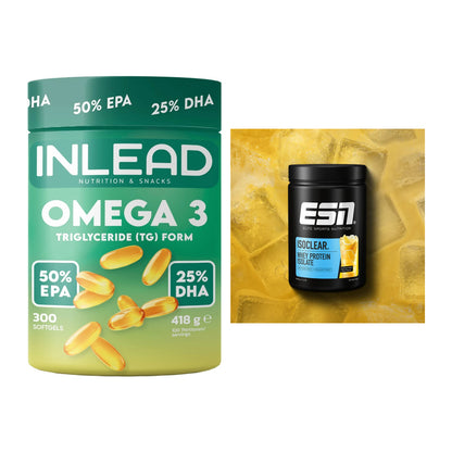 Diät-Duo: INLEAD Omega-3 + ESN ISOCLEAR Whey Isolate – alle enthaltenen Artikel
