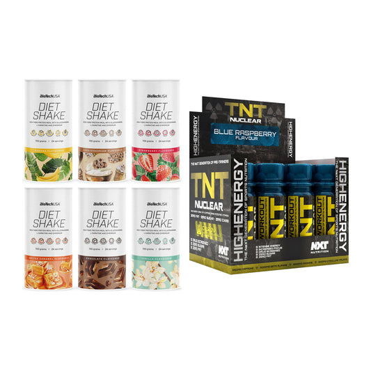 Diät-Duo: BioTech Diet Shake + NXT Nutrition TNT Nuclear Shots – alle enthaltenen Artikel