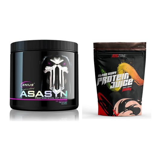 Diät-Duo: Genius Nutrition Asasyn + Big Zone Clear Whey Protein Juice – alle enthaltenen Artikel