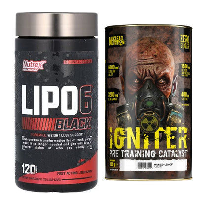 Diät-Duo: Nutrex Lipo 6 black 120 + Nuclear Nutrition IGNITER – alle enthaltenen Artikel