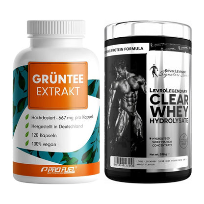 Diät-Duo: ProFuel Grüntee Extrakt + Kevin Levrone Clear Whey – alle enthaltenen Artikel