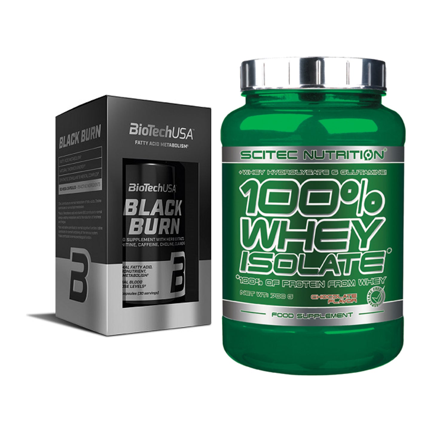 Diät-Duo: BioTech Black Burn + Scitec Whey Isolate – alle enthaltenen Artikel