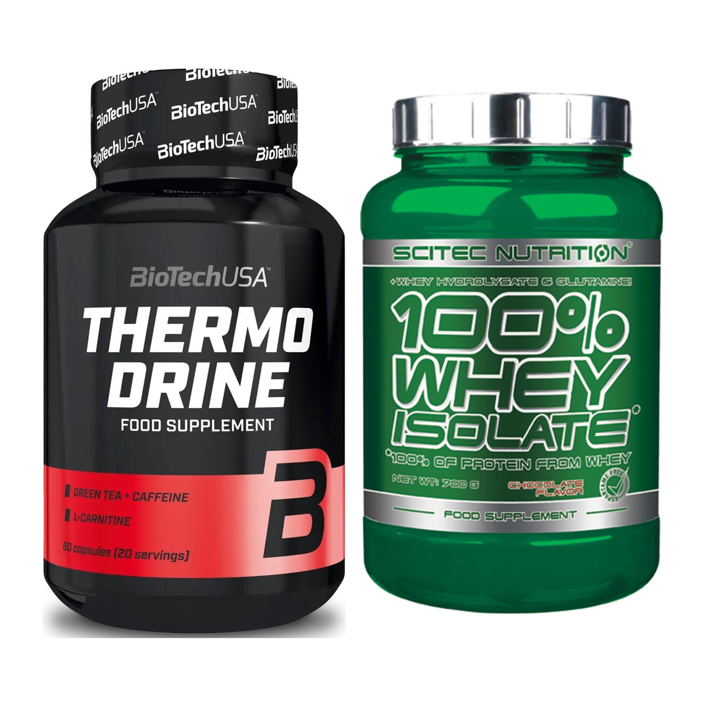 Diät-Duo: BioTech Thermo Drine + Scitec Whey Isolate – alle enthaltenen Artikel