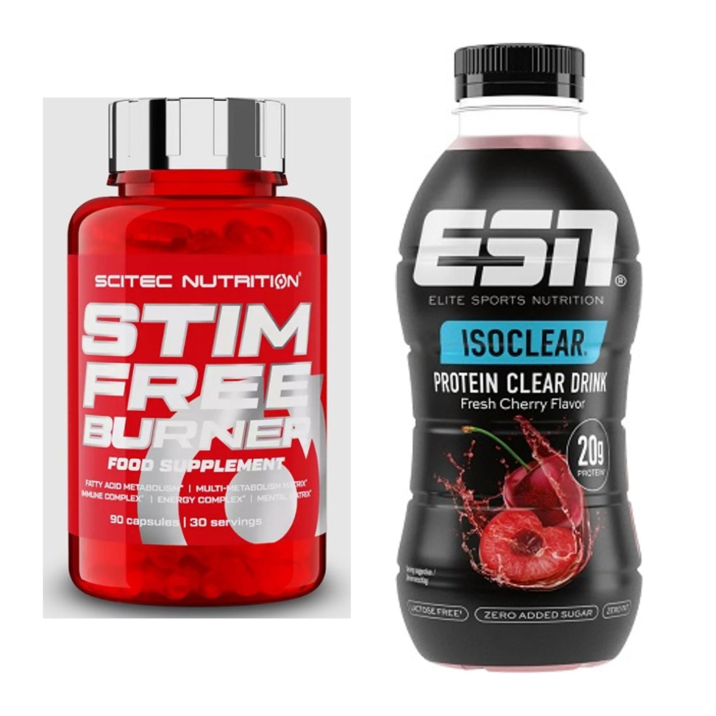 Diät-Duo: Scitec Stim Free Burner + ESN Isoclear RTD – alle enthaltenen Artikel