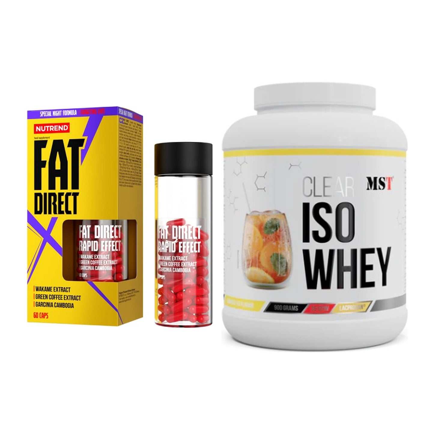 Diät-Duo: Nutrend Fat Direct + MST Iso Clear – alle enthaltenen Artikel