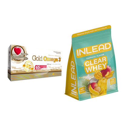 Diät-Duo: Olimp Omega 3 Gold Edition + INLEAD Clear Whey Isolate – alle enthaltenen Artikel