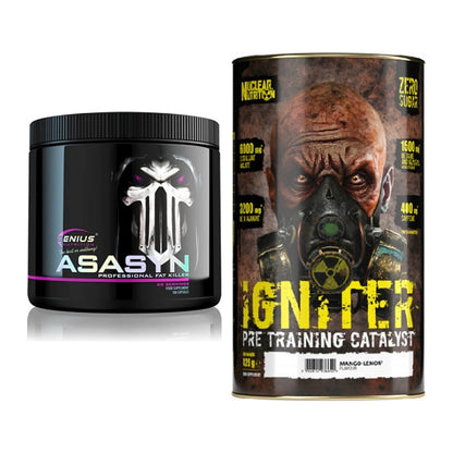 Diät-Duo: Genius Nutrition Asasyn + Nuclear Nutrition IGNITER Booster – alle enthaltenen Artikel