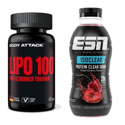 Diät-Duo: Body Attack Lipo 100 + ESN Isoclear RTD – alle enthaltenen Artikel