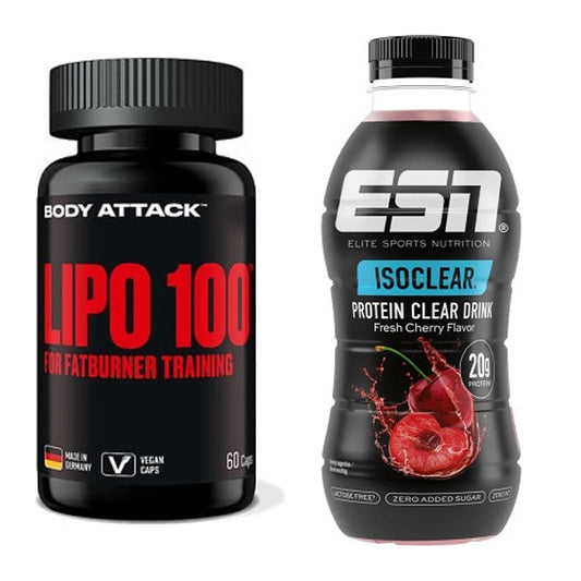 Diät-Duo: Body Attack Lipo 100 + ESN Isoclear RTD – alle enthaltenen Artikel