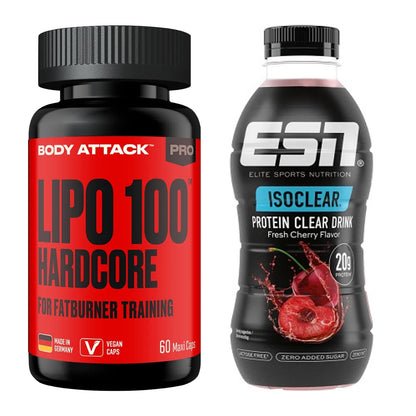 Diät-Duo: Body Attack LIPO 100-HARDCORE + ESN Isoclear RTD – alle enthaltenen Artikel