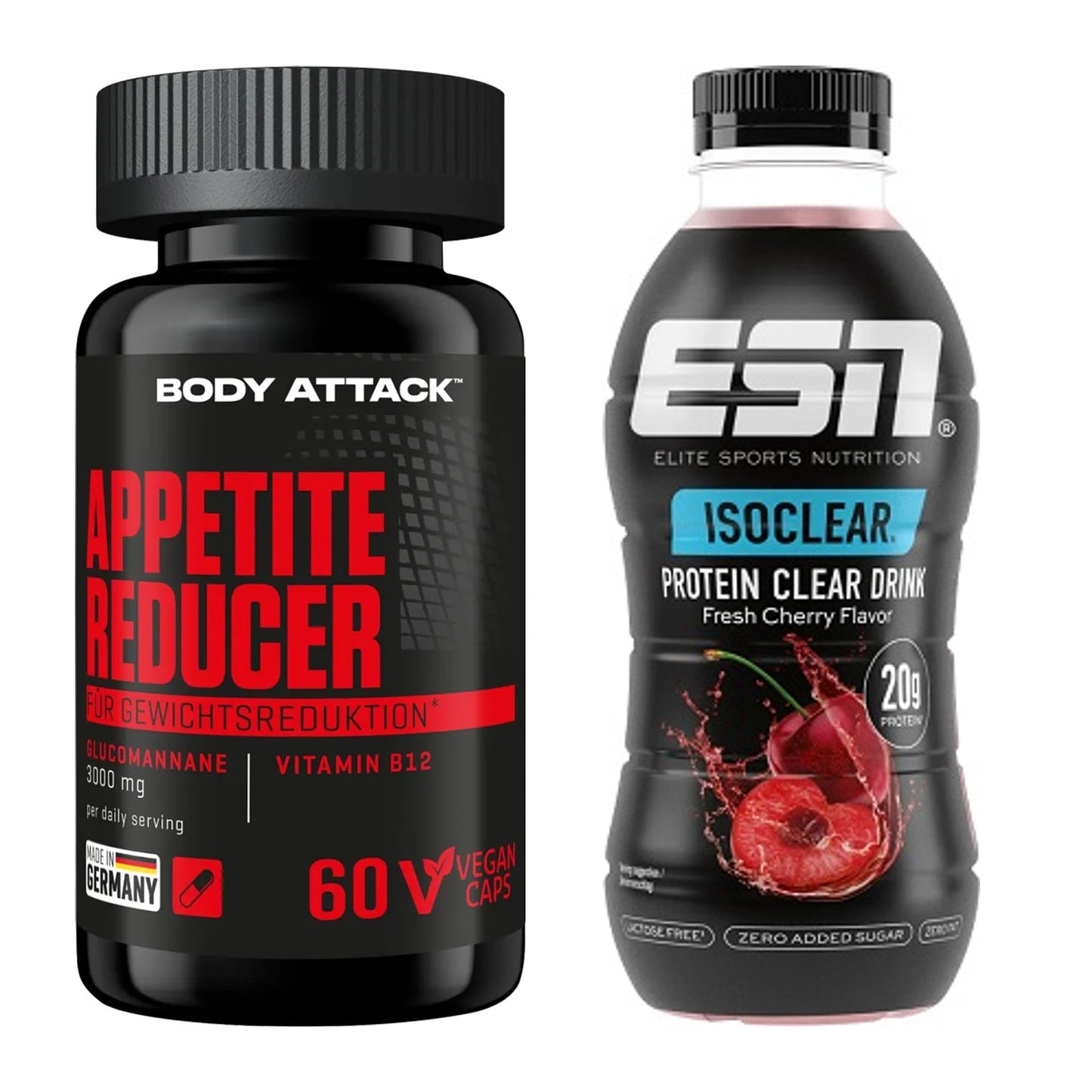 Diät-Duo: Body Attack Appetite Reducer + ESN Isoclear RTD – alle enthaltenen Artikel