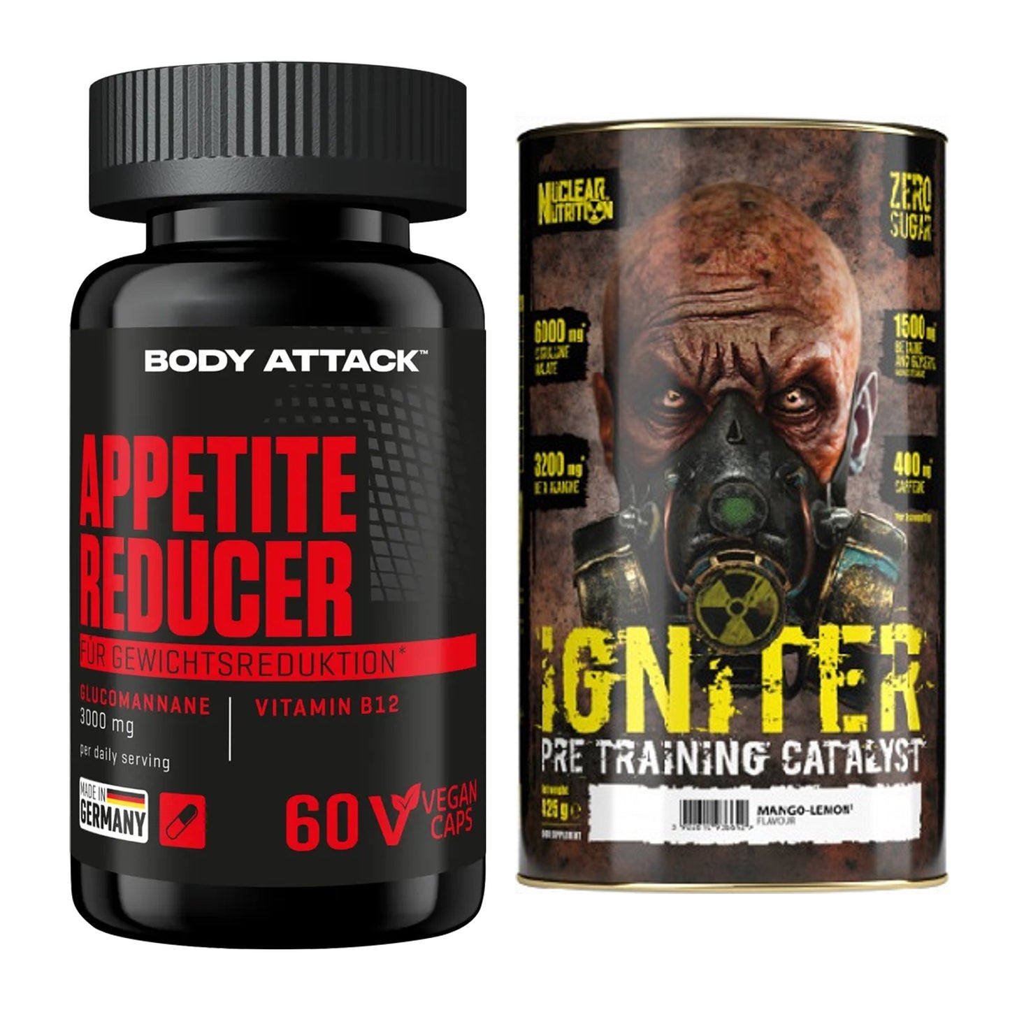 Diät-Duo: Body Attack Appetite Reducer + Nuclear Nutrition IGNITER – alle enthaltenen Artikel