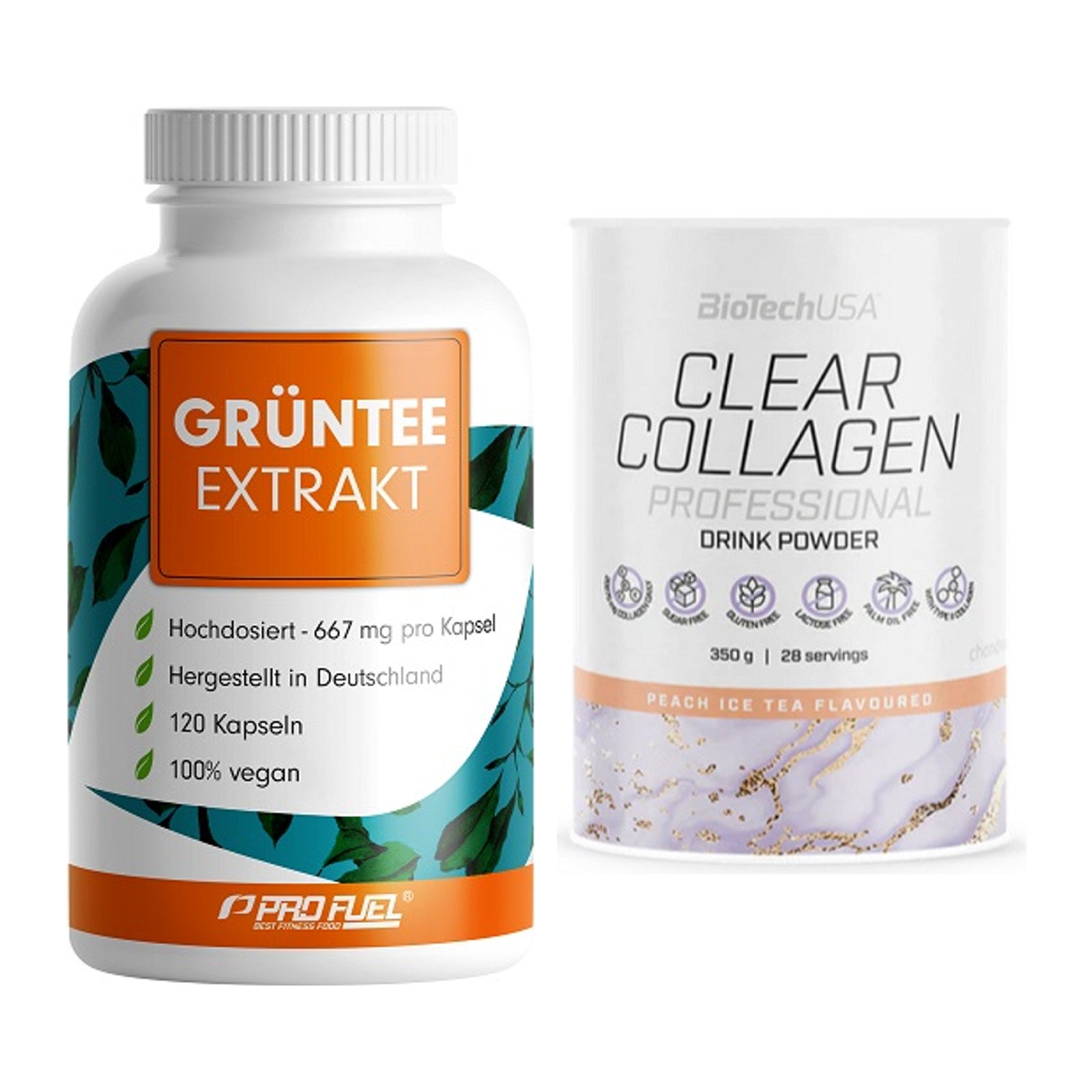 Diät-Duo: ProFuel Grüntee Extrakt + BioTech Clear Collagen – alle enthaltenen Artikel