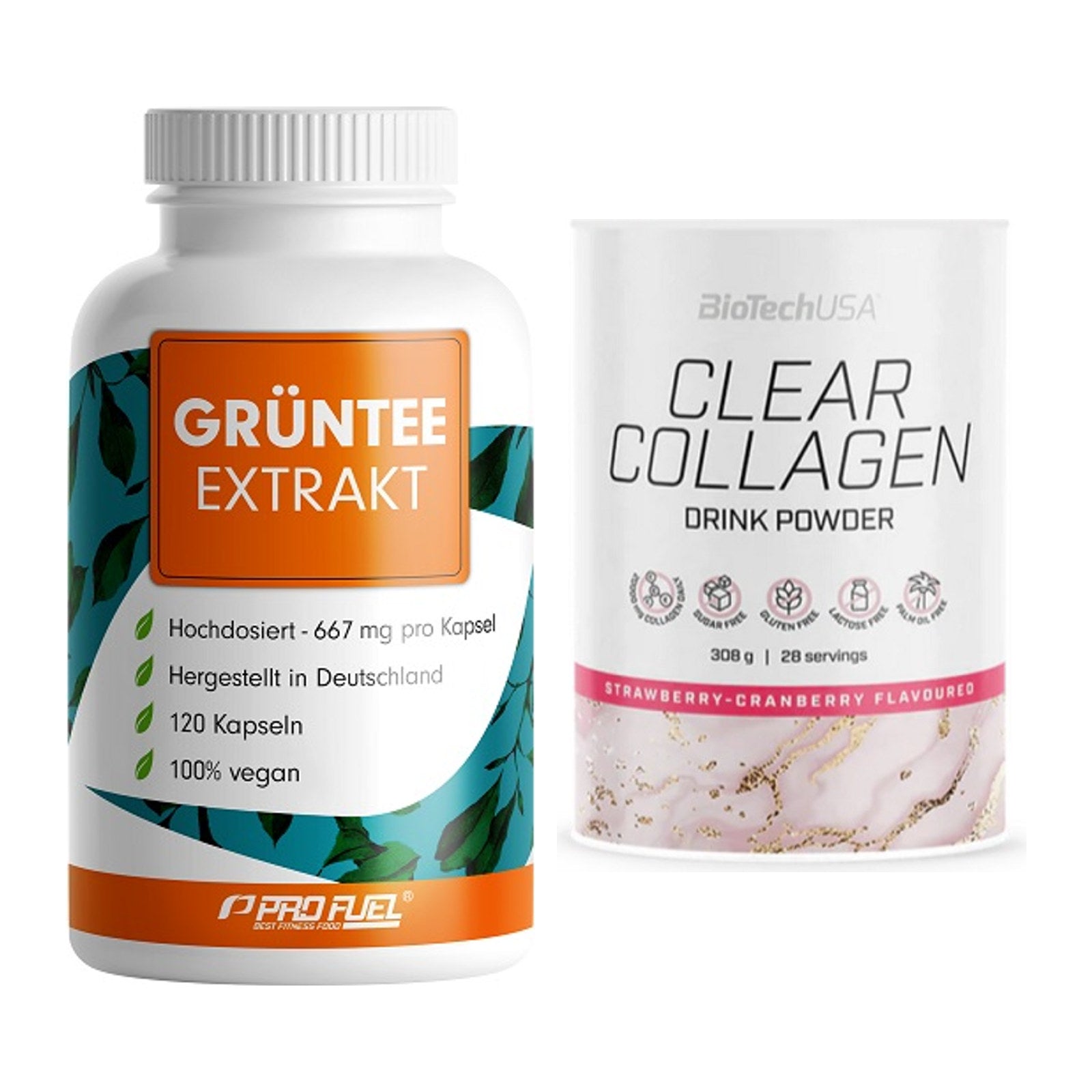 Diät-Duo: ProFuel Grüntee Extrakt + BioTech Clear Collagen – alle enthaltenen Artikel