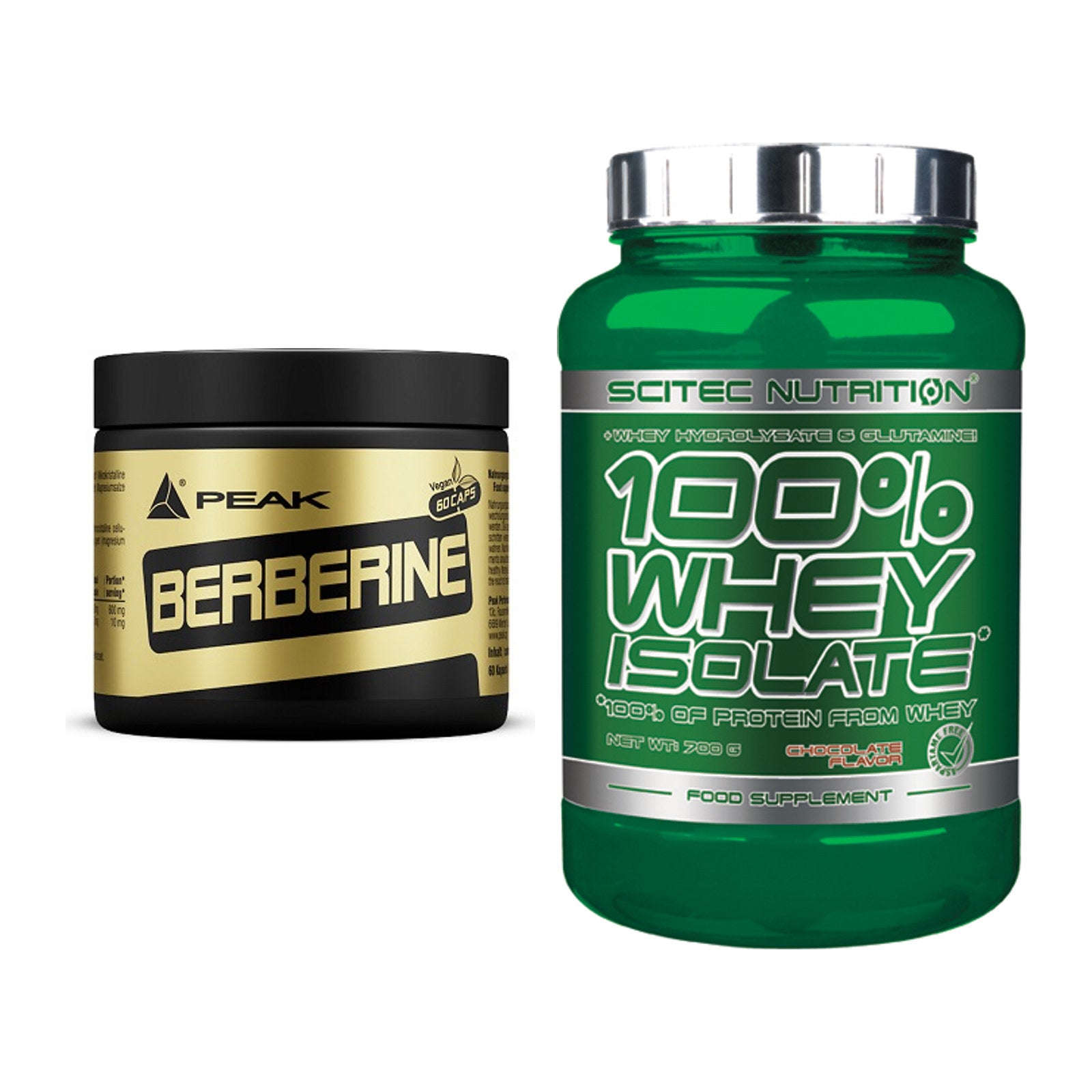 Diät-Duo: Peak Berberine + Scitec Whey Isolate – alle enthaltenen Artikel