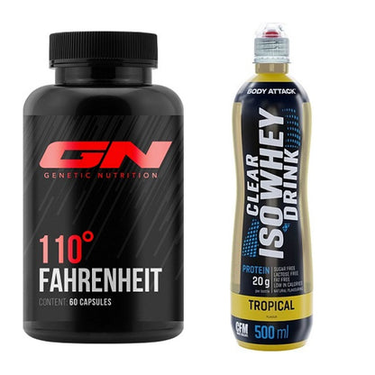 Diät-Duo: GN 110 Fahrenheit Burner + Body Attack Clear Iso Whey Drink – alle enthaltenen Artikel