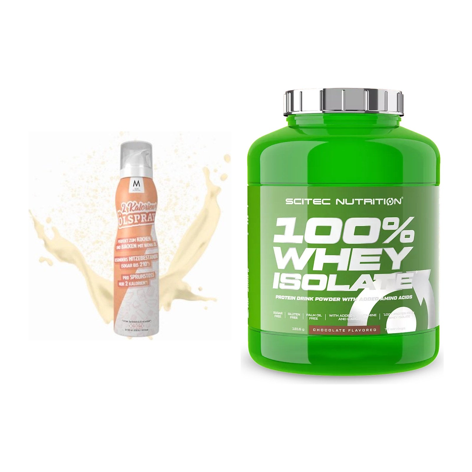 Diät-Duo: More Nutrition 2 Kalorien Ölspray + Scitec Whey Isolate – alle enthaltenen Artikel