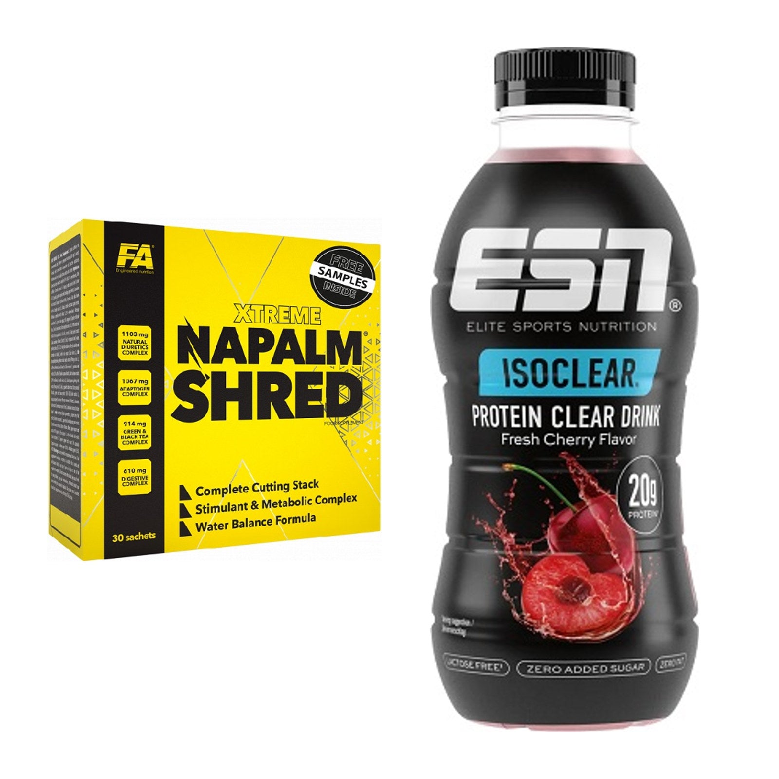 Diät-Duo: FA Nutrition NAPALM Shred + ESN Isoclear RTD – alle enthaltenen Artikel