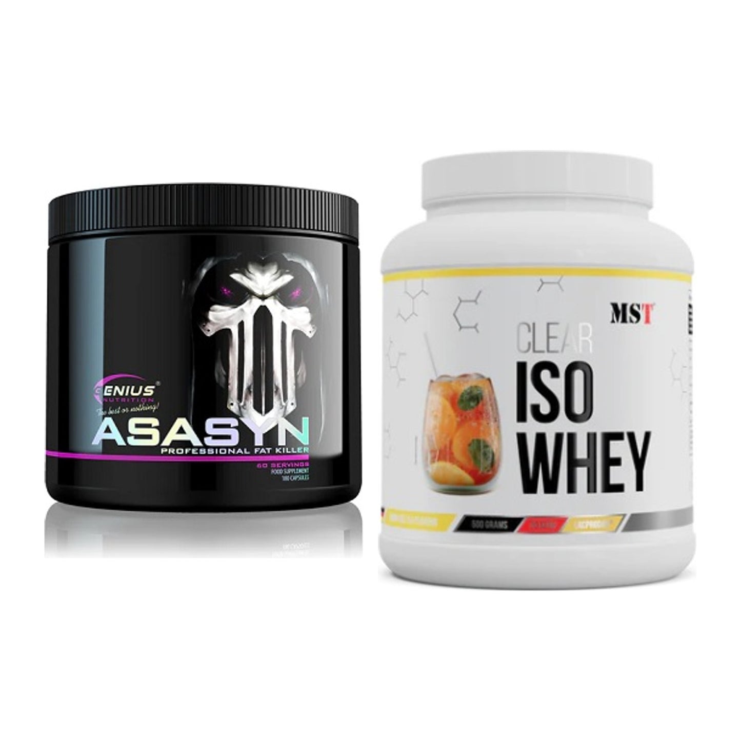 Diät-Duo: Genius Nutrition Asasyn + MST Iso Clear – alle enthaltenen Artikel