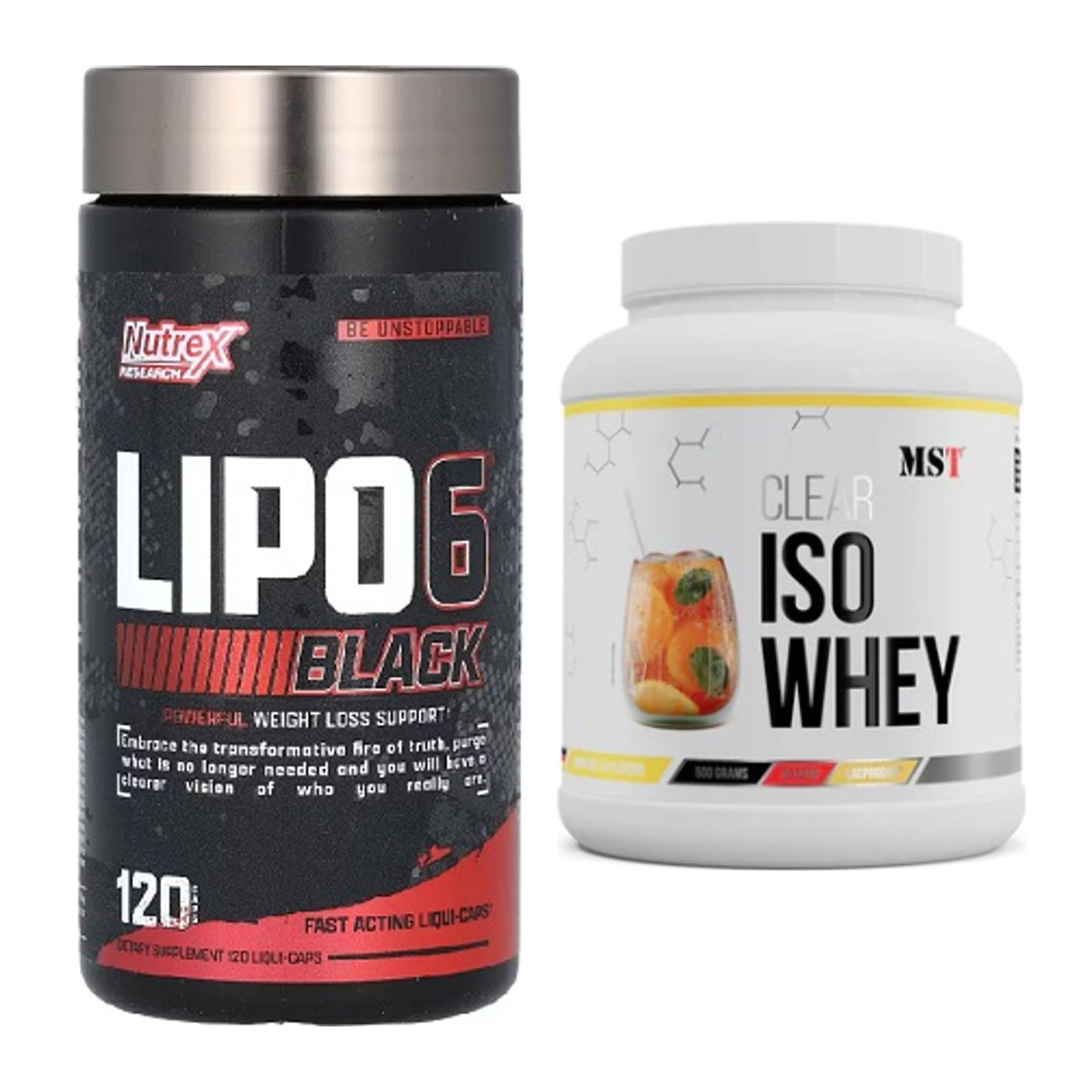 Diät-Duo: Nutrex Lipo 6 black 120 liquid + MST Iso Clear – alle enthaltenen Artikel