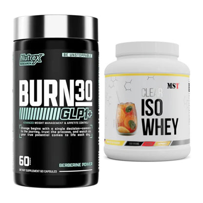 Diät-Duo: Nutrex Burn 30 GLP1+ Control + MST Iso Clear – alle enthaltenen Artikel