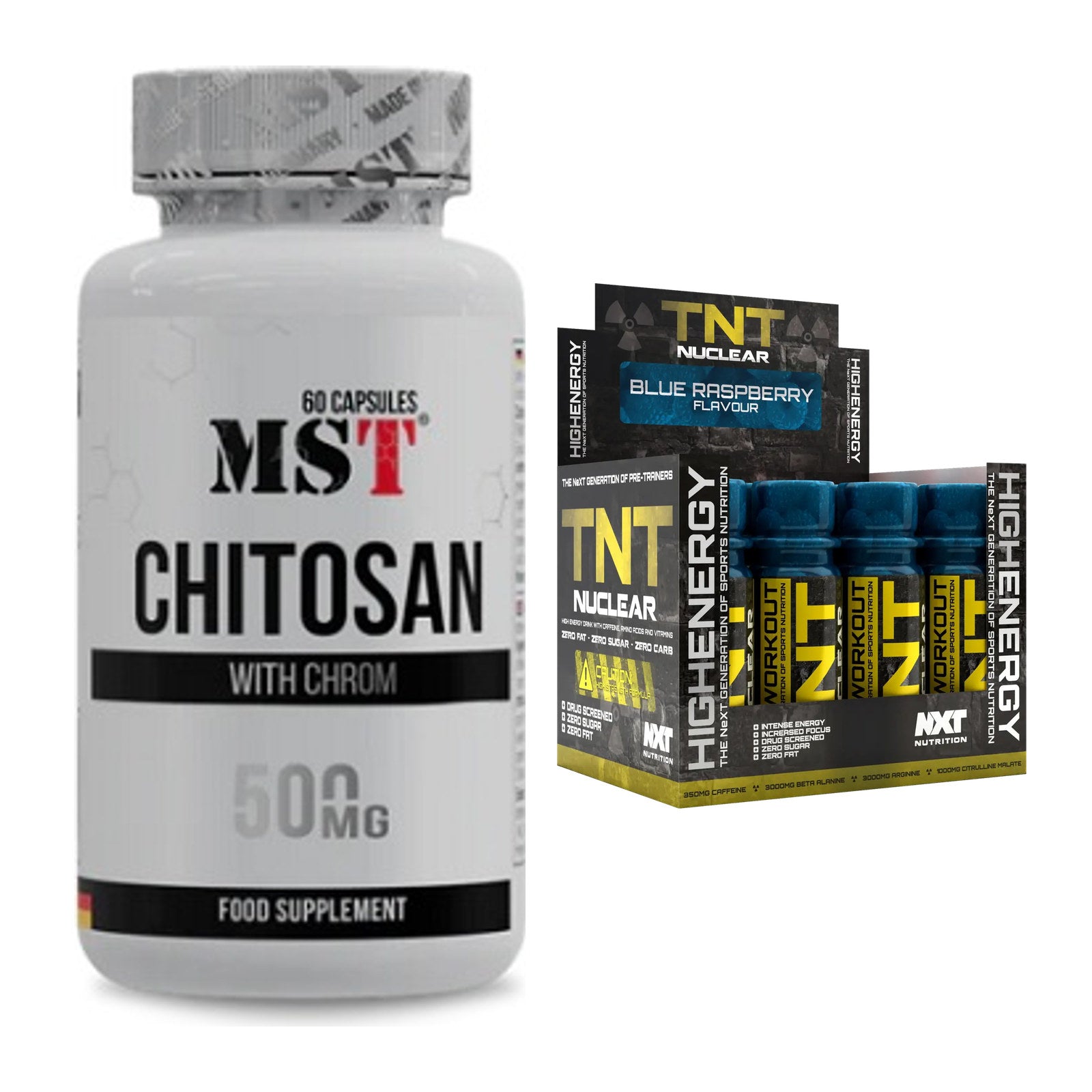 Diät-Duo: MST Chitosan + Chrom + NXT Nutrition TNT Nuclear Shots – alle enthaltenen Artikel