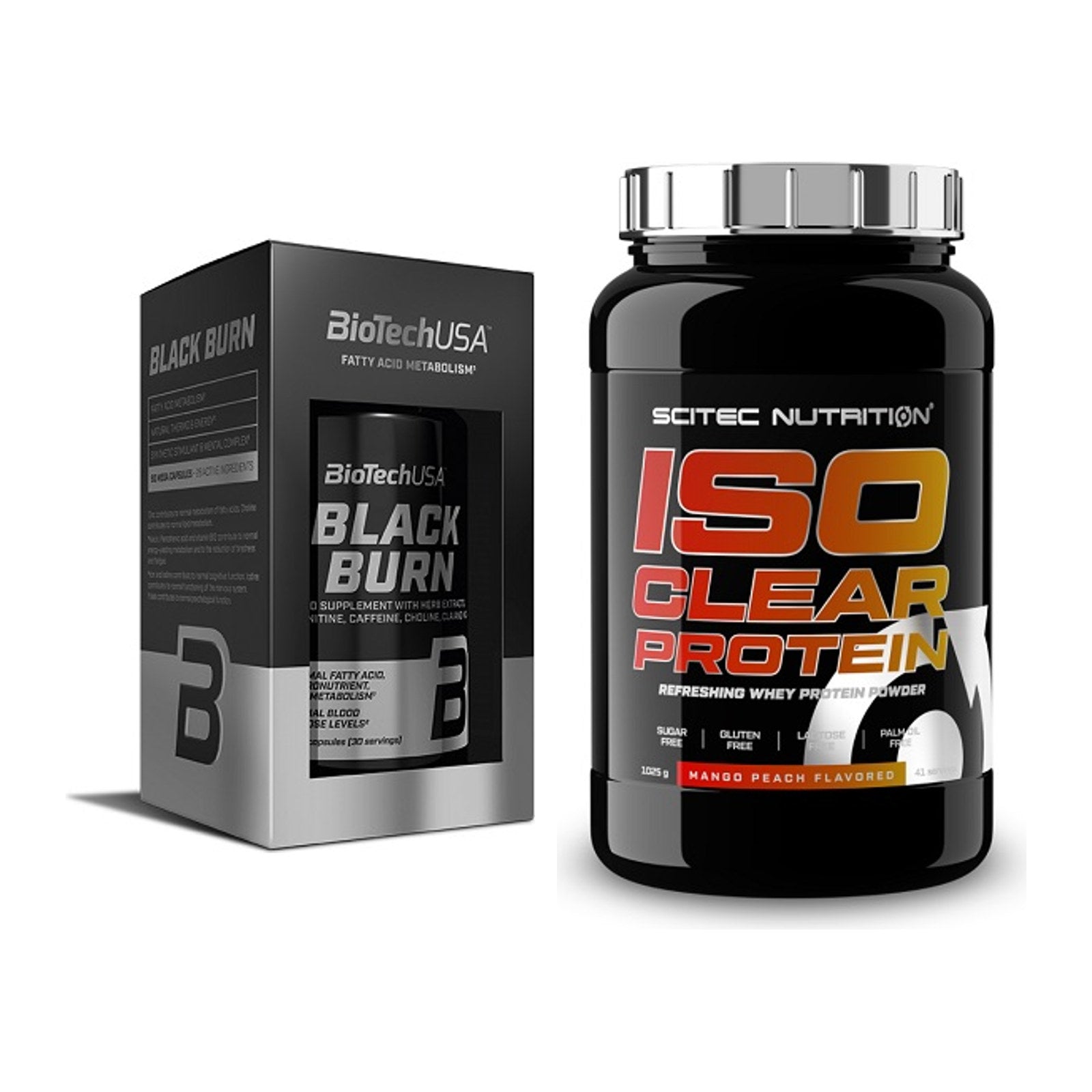 Diät-Duo: BioTech Black Burn + Scitec IsoClear Protein – alle enthaltenen Artikel