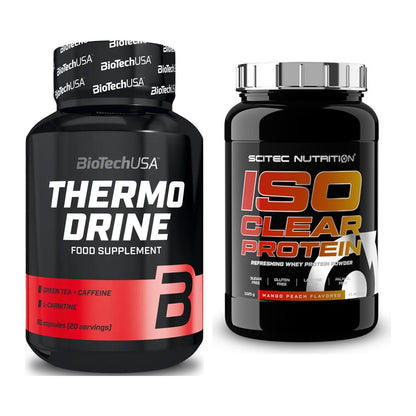 Diät-Duo: BioTech Thermo Drine + Scitec IsoClear Protein – alle enthaltenen Artikel