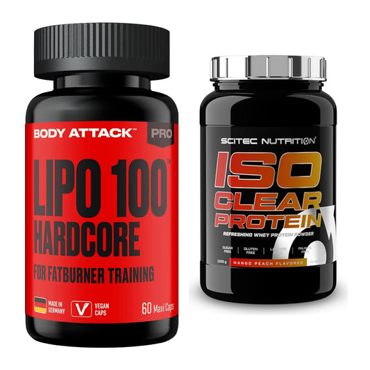 Diät-Duo: Body Attack LIPO 100-HARDCORE + Scitec IsoClear Protein – alle enthaltenen Artikel