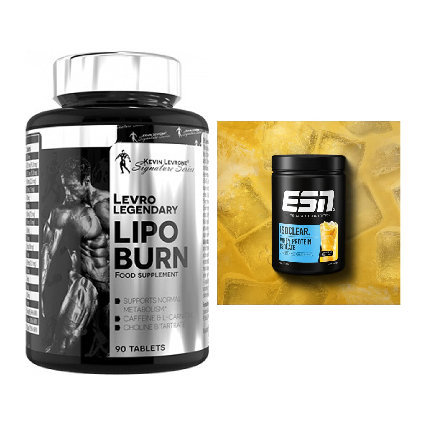 Diät-Duo: Kevin Levrone Lipo Burn + ESN ISOCLEAR Whey Isolate – alle enthaltenen Artikel