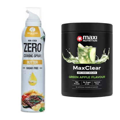 Diät-Duo: Rabeko Zero Cooking Spray + MaxiNutrition MaxClear 100% – alle enthaltenen Artikel
