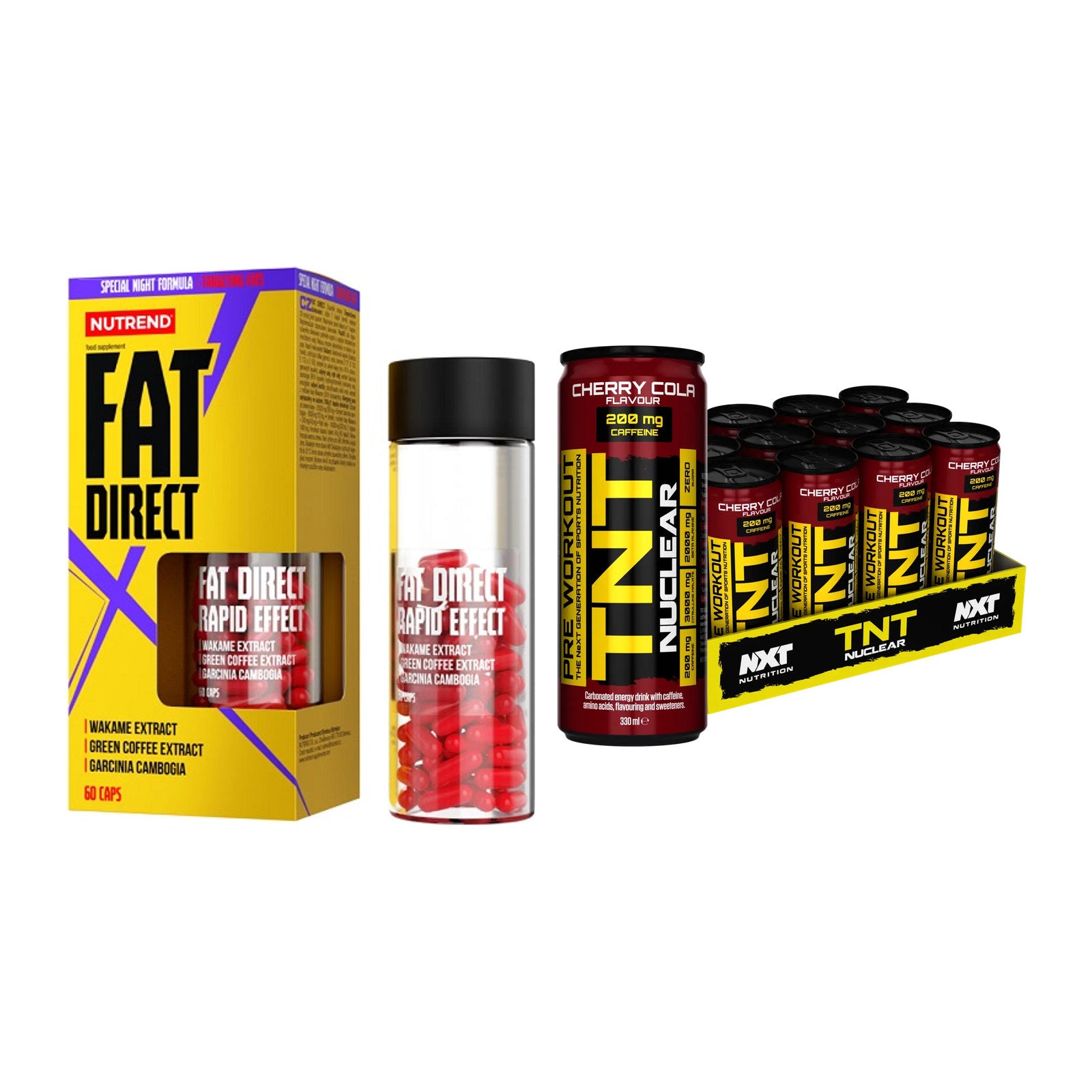 Diät-Duo: Nutrend Fat Direct + NXT Nutrition TNT NUCLEAR – alle enthaltenen Artikel