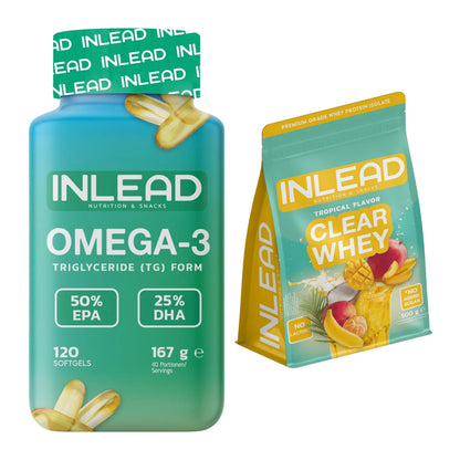 Diät-Duo: INLEAD Omega-3 + INLEAD Clear Whey Isolate – alle enthaltenen Artikel
