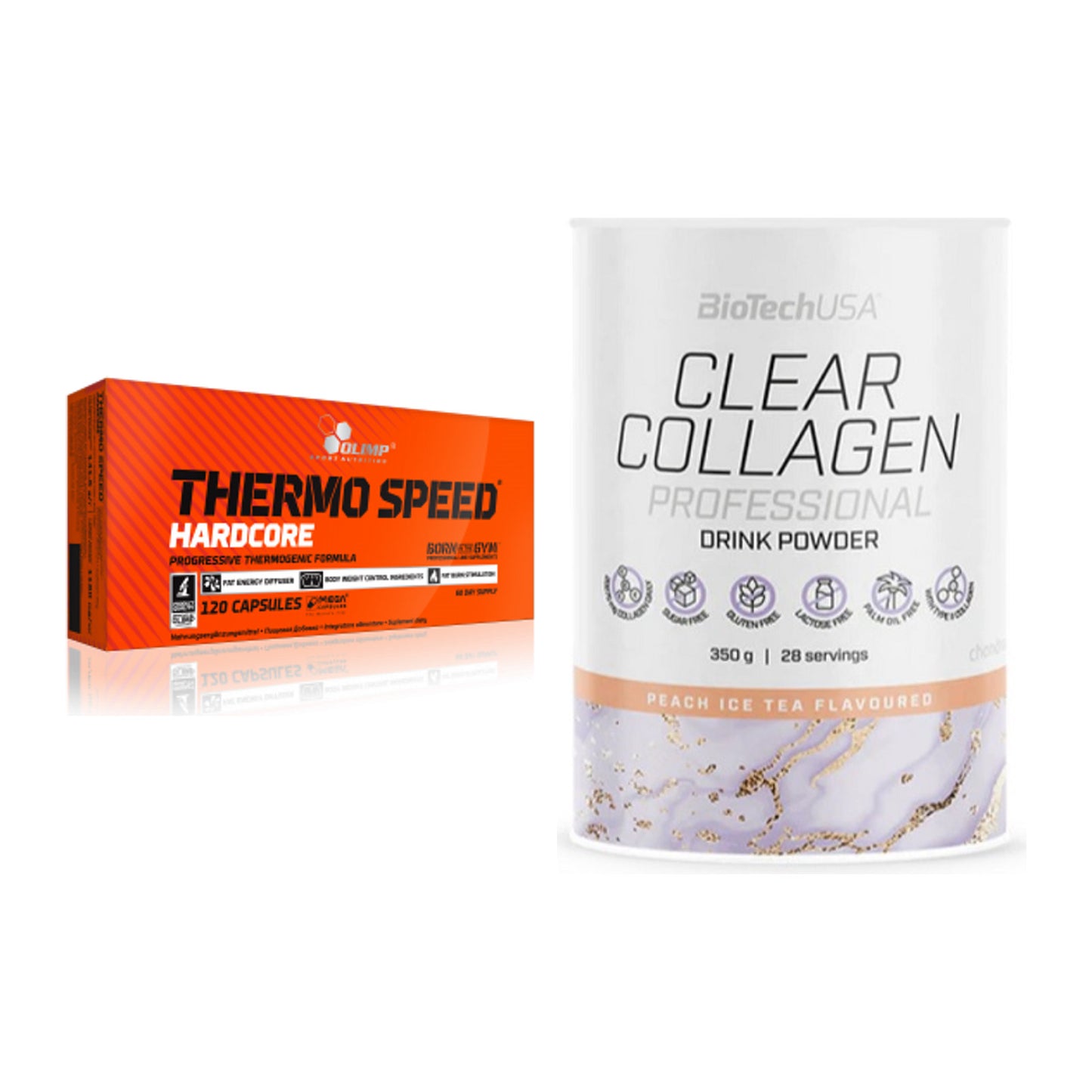 Diät-Duo: Olimp Thermo Speed Hardcore Mega + BioTech Clear Collagen – alle enthaltenen Artikel